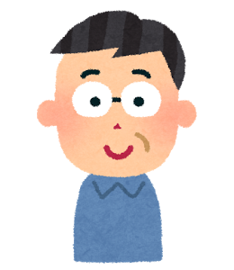 丸メガネをかけた男性のイメージ